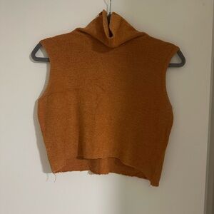 Etcetera Rust Sleeveless Turtleneck Sweater